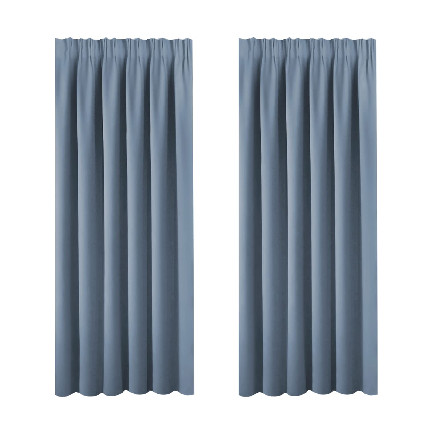 BellaHills Patio Blackout Curtains and Draperies 66 inches Wide by 72 inches Drop, Set of 2 Panels, Thermal Insulated Window Drape Panels for Living Room, Stone Blue