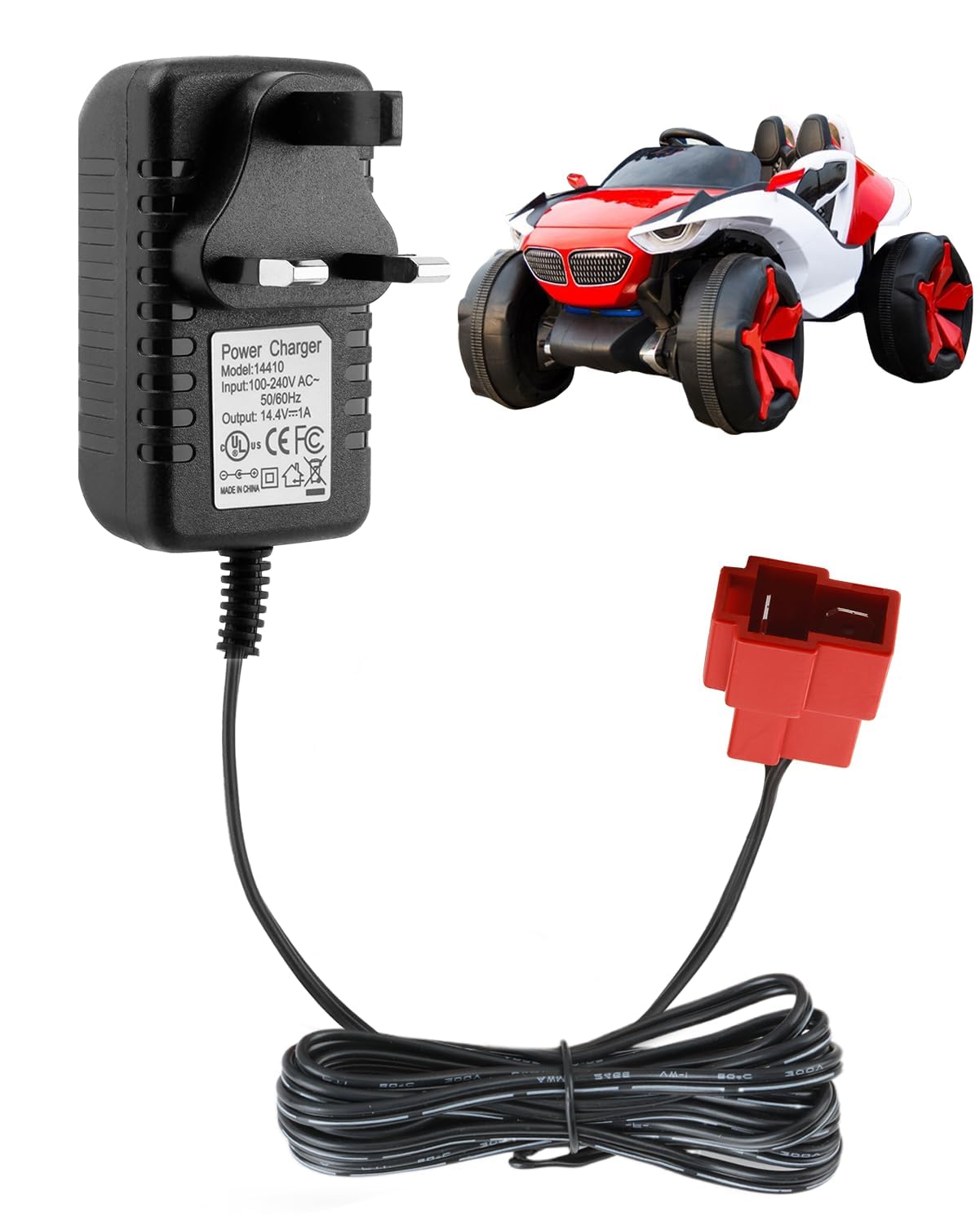 Kids Car Charger 12V for Ride On Toy Car, 12V 1A Battery Charger for Kids Electric Car Riding Toy, Motorcycle, Quad Bike, Sports Car, Electric Scooter, Supply Power Adapter kids electric car charger