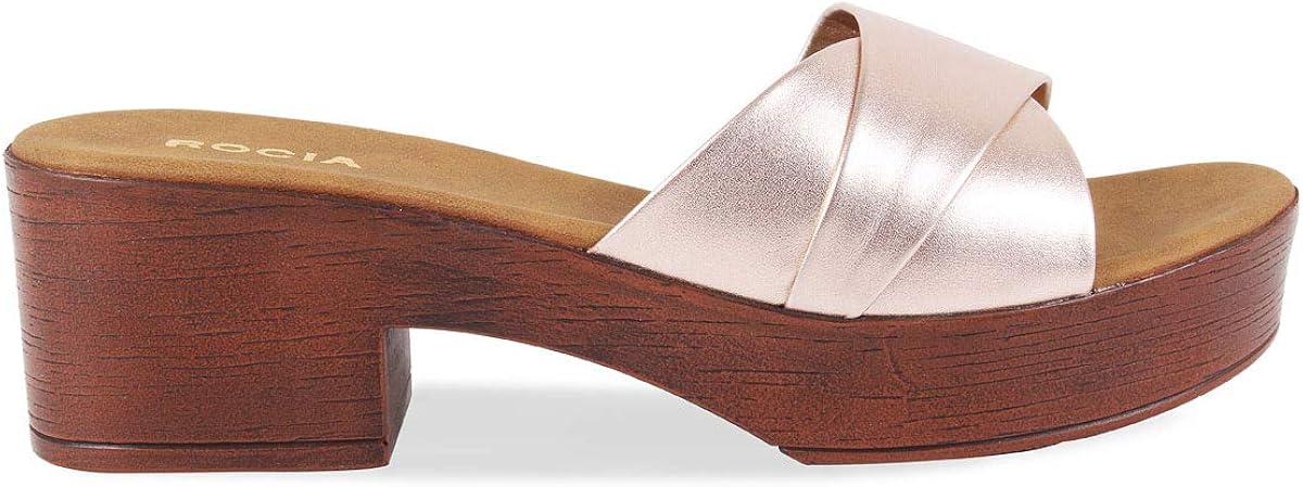 Amazon.com | Rocia Women's 14181CHAMPAGNE Champagne Heeled Sandal-4 (14181) | Heeled Sandals