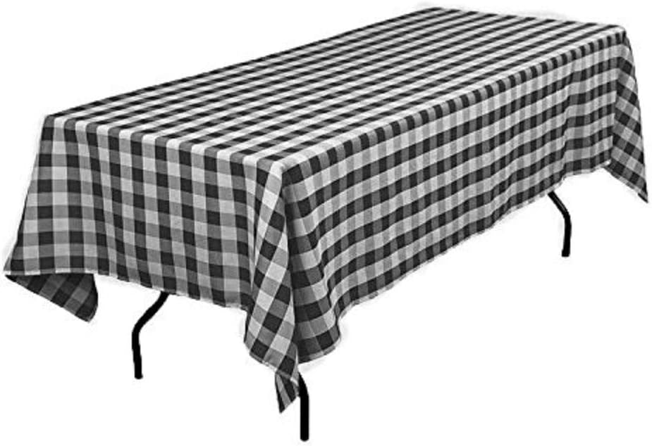 Best black and white plaid table cloth