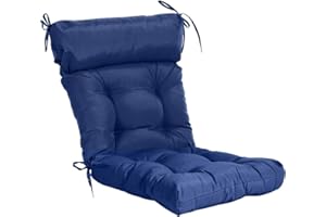 QILLOWAY Indoor/Outdoor High Back Chair Cushion,Spring/Summer Seasonal Replacement Cushions.(Navy)