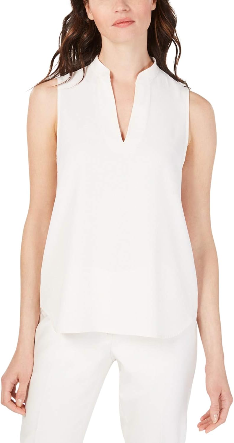 anne klein no iron white blouse