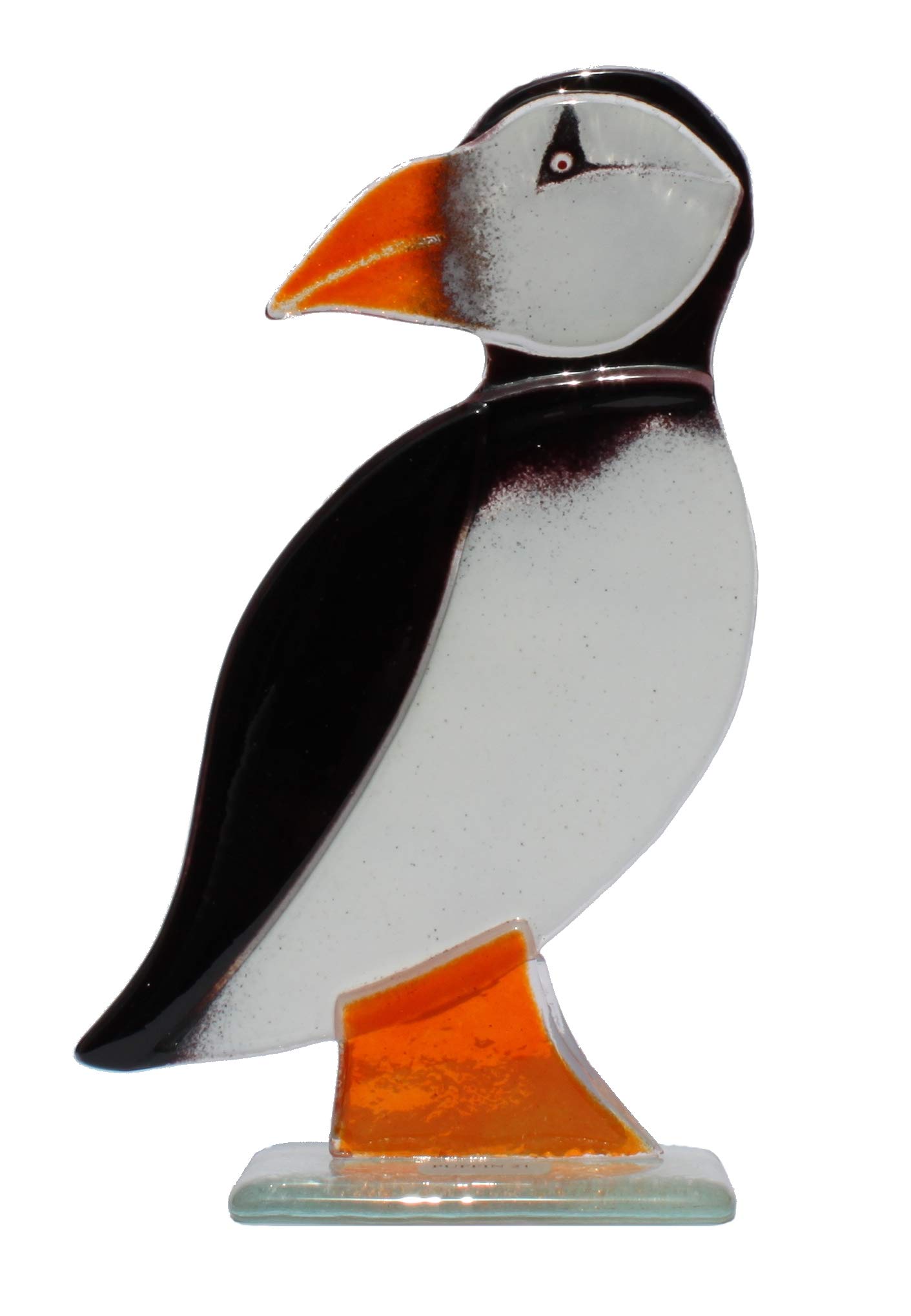 D&J Glassware Fused Glass Penguins and Puffins Collection in a Pip The Puffin Design