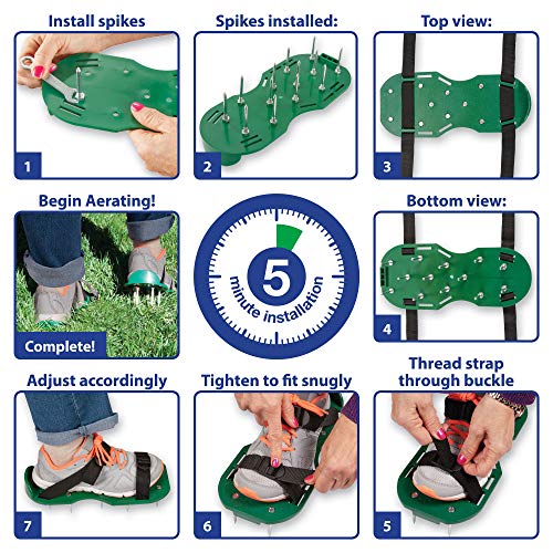 The Paragon Lawn Aerator Spike Shoes, Effectively Aerating Lawn Soil, Comes with 2 Adjustable Straps with Secure Buckles, Universal Size That Fits All, for a Greener and Healthier Garden or Yard - Thumbnail 6