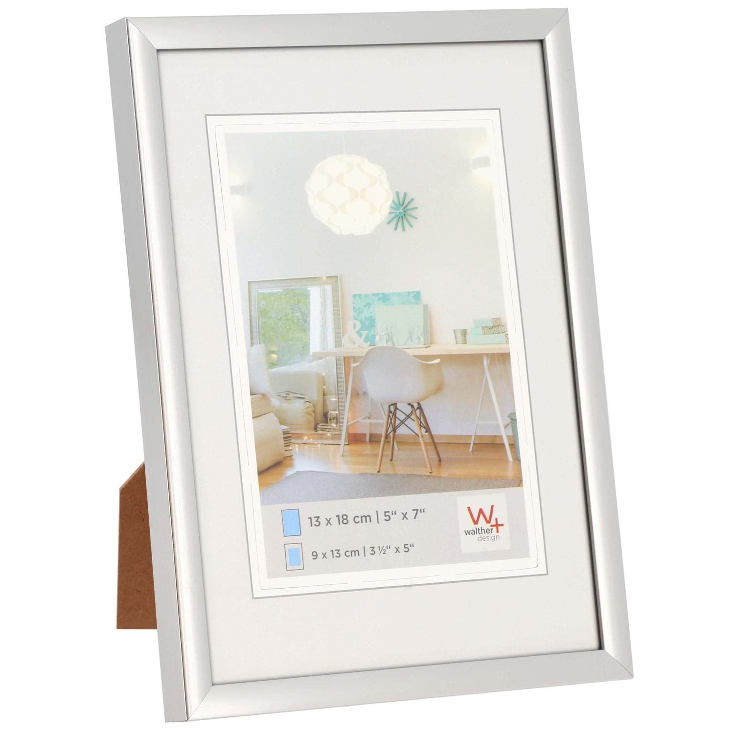 walther design Bilderrahmen silber 10 x 15 cm New Lifestyle Kunststoffrahmen KV015S