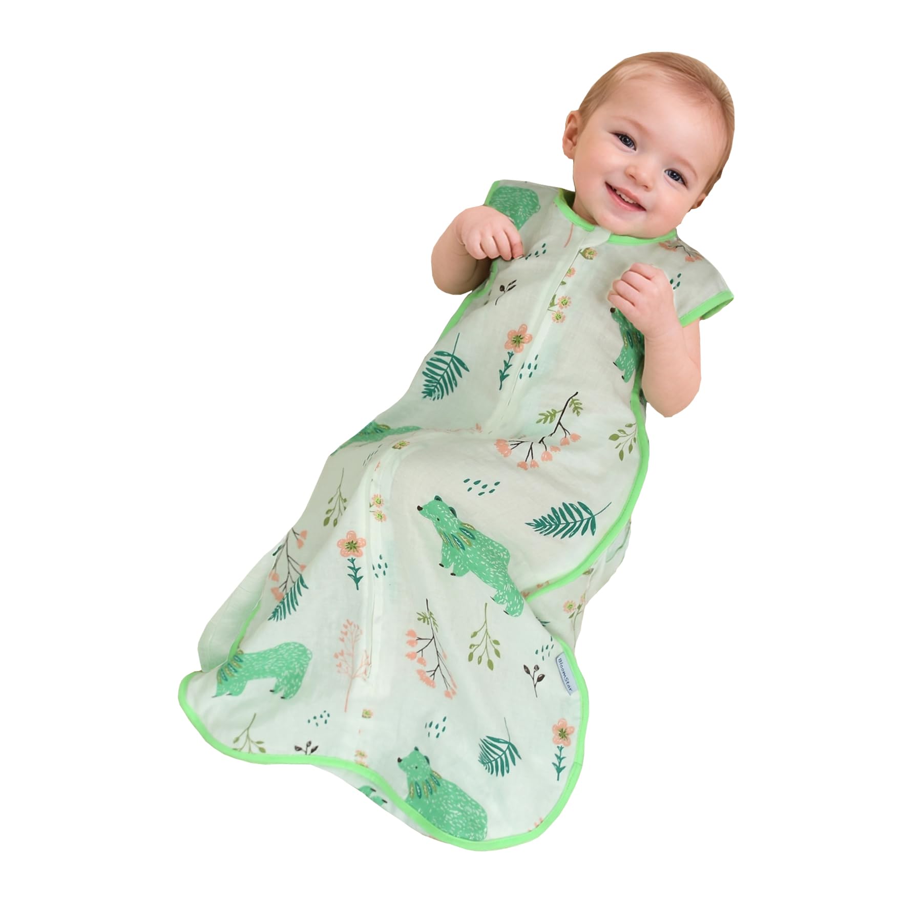 Baby Sleeping Sack Muslin Cotton Soft Wearable Blanket Summer Sleeping Bag Baby Sleeveless Sleep Sacks 0.5 Tog Boy Newborn 0-3M Lightweight 6-12 Months Girl Infant Sleep Bag 12-18 Months Toddler 2T