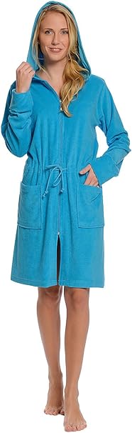 peignoir eponge fermeture eclair