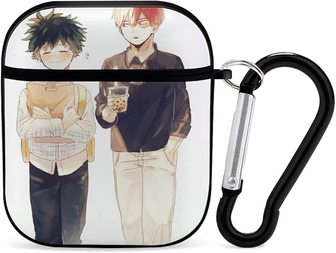 Amazon 僕のヒーローアカデミア 绿谷出久 爆豪胜己 Airpods ケース Airpods 第1 2世代に適用 ワイヤレスイヤホンケース ワイヤレス充電対応 ミニボックス 収納ケース 保護カバー 防水 耐衝撃 カラビナ付き 人気 アニメ キャラクター イヤホン ヘッドホンケース