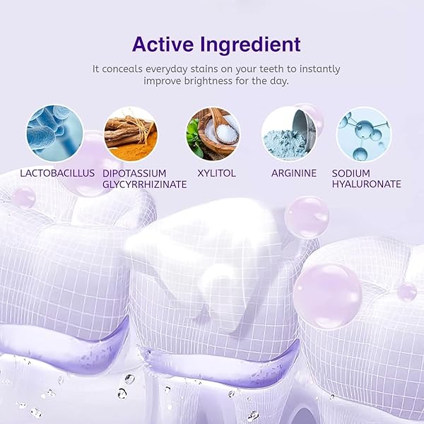 PURPLE TOOTHPASTE FOR TEETH WHITENING: TOOTH STAIN REMOVAL AND BOOSTER, TOOTH FOAM, TOOTHPASTE