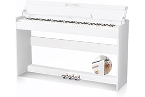 SHEIRIN Digital Piano 88 Key Weighted Hammer Action Electric Keyboard Pedal Full Size Stand Cover Home Professional Musical Beginners Adults Instrument Self Playing MIDI SR-CH80(White)