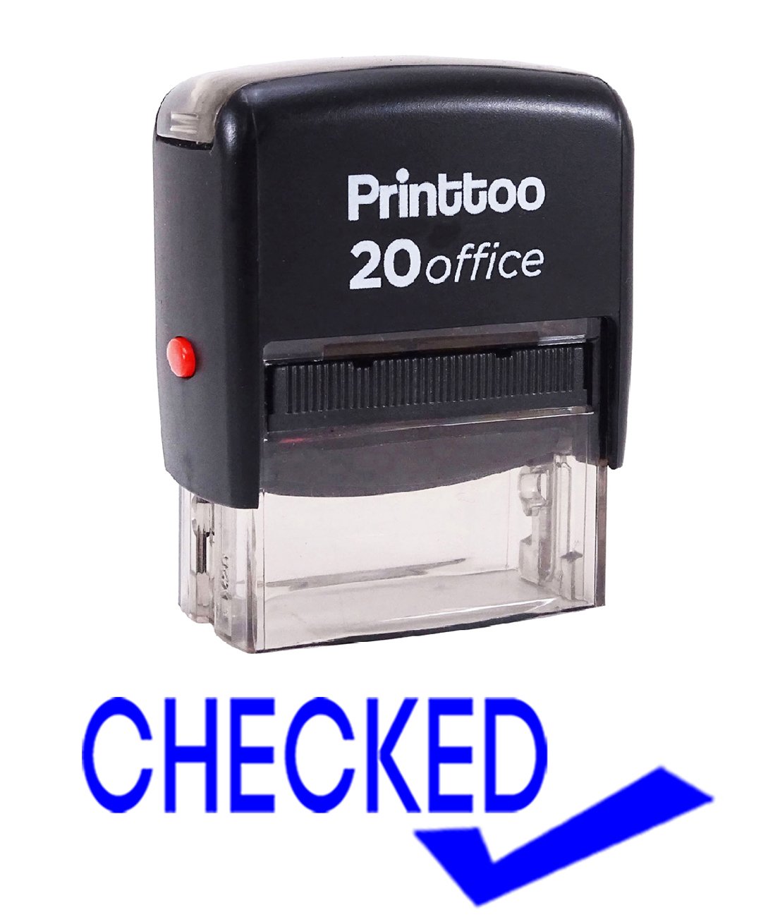 Printtoo Rubber Stamp Office Stationary Checked Self Inking Custom Stamp-Blue