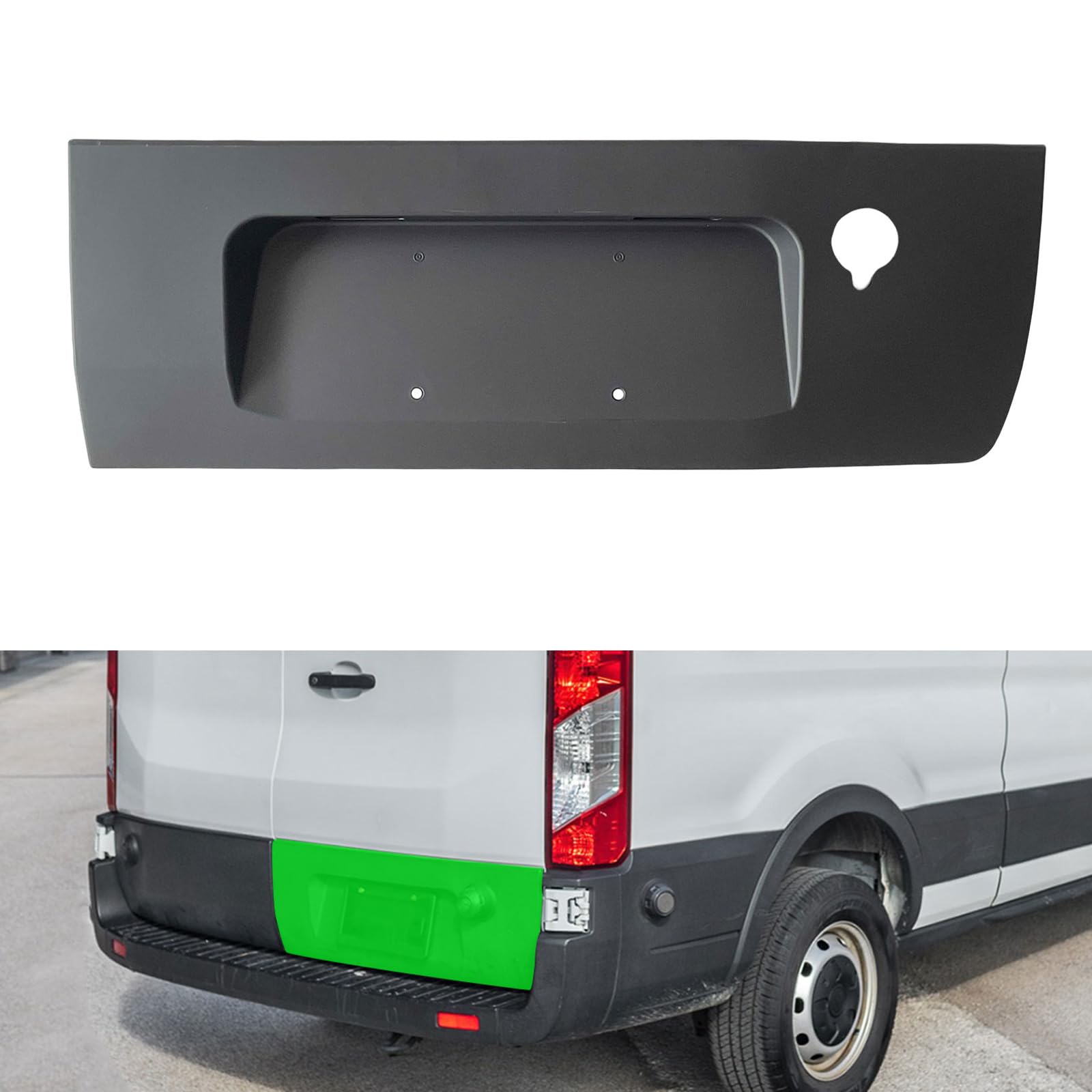 Photo 1 of Copgge Rear Door Lower Trim Molding Panel with Hole 250 Degree Open Door Fits for Ford Transit-150 Transit-250 Transit-350 Transit-350HD 2015 2016 2017 2018 2019 (Right Passenger Side)