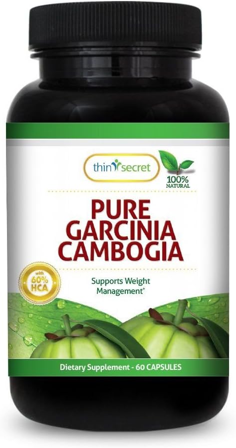 Thin Secret-Pure Garcinia Cambogia -60% HCA,- Extra Strength - Natural Weight Loss Supplements - Carb Blocker & Appetite Suppressant - All Natural Diet Pills for Women & Men - 60 Capsules