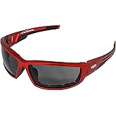 Global Vision Eyewear Sly Red Metallic Sly Motorcycle Sunglasses, Smoke Lens, Metallic Frame, Red