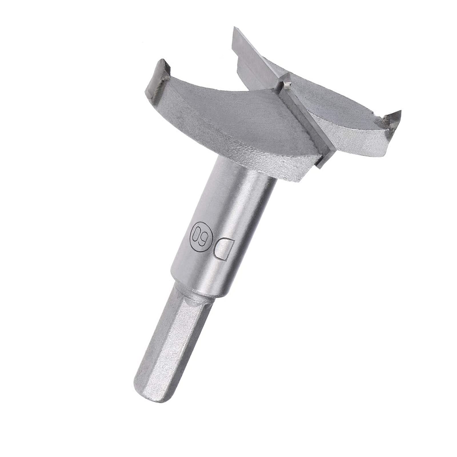 TA-VIGOR Forstner Drill Bit 60mm, Tungsten Carbide Wood Hole Saw Auger Opener for Woodworking Hinge Hole Drilling Boring Bit Cutter (Gray)