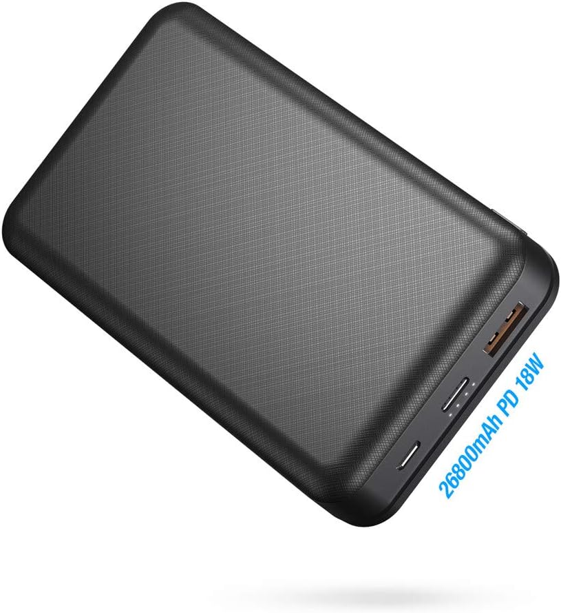 Portable Power Bank IEsafy 26800mAh PD 3.0, Type-C & Micro USB Inputs, 26800mAh Portable Charger USB-C Power Delivery (18W) Power Bank Fast Charge for iPhone 12 Pro Max, S10, Pixel 3, and More