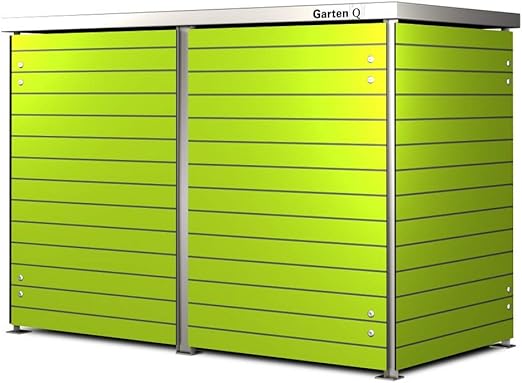 Garten Q Trash 2 Mulltonnenbox Mulltonnenhaus Fur 2 Mulltonnen Bis 240 Liter Wetterfest Aus Hpl Trespa Hohe 120 Cm Schmales Streifendesign Amazon De Garten