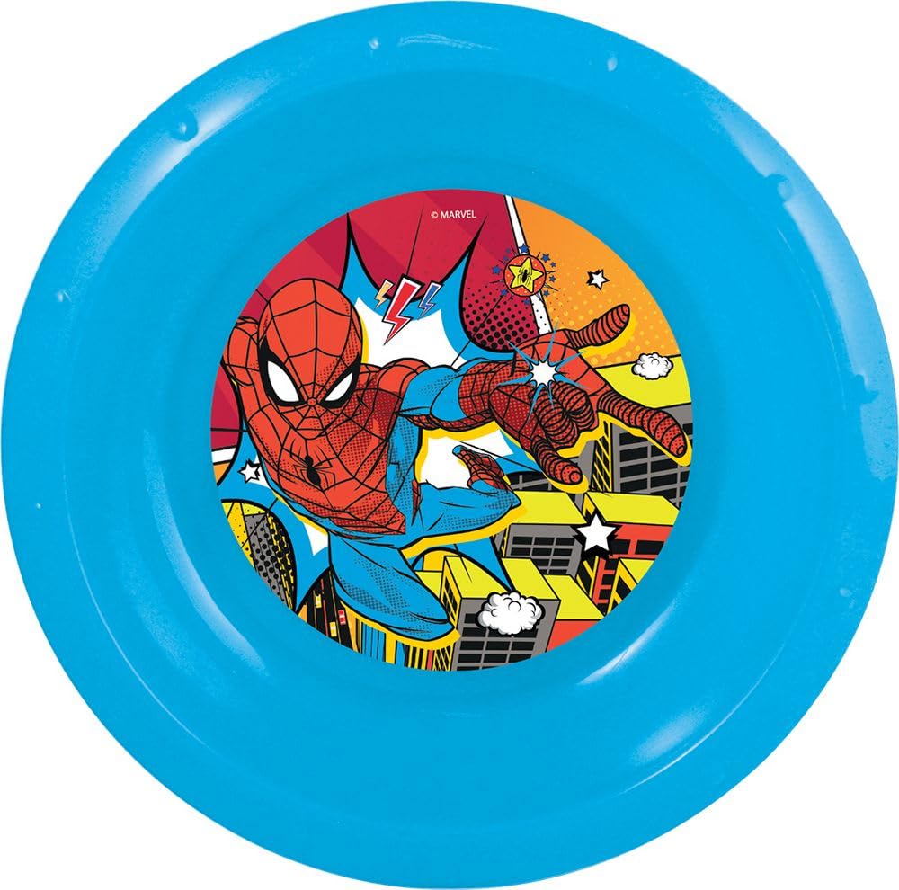 TataWay in viaggio si cresce Marvel Spiderman Blue Plastic Bowl for Children Accidental Impact Resistant and Reusable