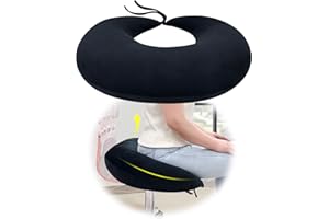 AOSSA BBL Pillow After Surgery for Sleeping, Brazilian Butt Lift Post Surgery for Sitting Driving, Booty Lumbar Seat Cushion, Hip Support for Chair Bed Donut Pillow, BBL Recovery Supplies (Black)