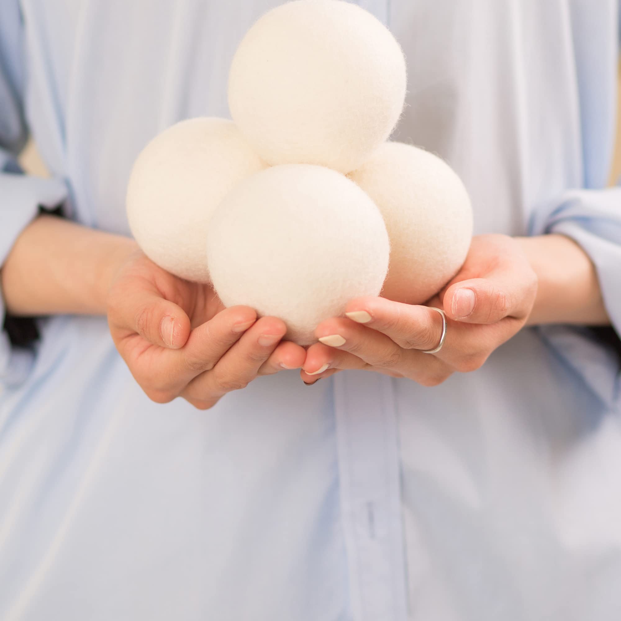 BABL LIFE Wool Dryer Balls-Pack of 6,Premium Reusable New Zealand Natural Fabric Softener,Saves Drying Time, Handmade-Upgraded Version(Made of The Latest Shearing)-2.6 Inch