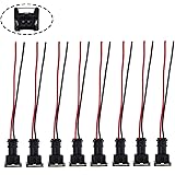 MOTOALL Fuel Injector Connector EV1 OBD1 Plug Wire Harness Pigtail Wiring Loom Clip Cut & Splice 2-Wire Female - 8pcs