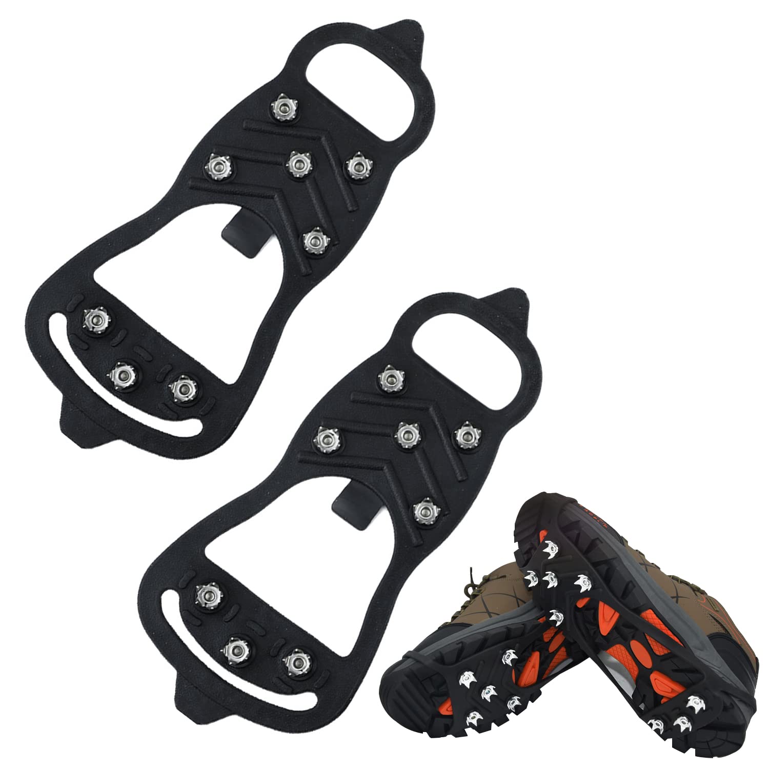 Crampons, Universal Non-slip Snow Claw Shoe Covers with 8 Teeth, Silicone Mountaineering Equipment for Snowy Days, Ice, and Outdoor Activities