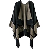Urban CoCo Women's Shawl Wrap Poncho Ruana Cape Cardigan Open Front Coat for Fall Winter Holiday
