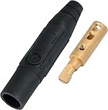 Marinco CLM2M-A CLM Cam Type, Series 15 Mini Inline, Single Pin Connector, 150 Amp, 600 Volt, #8 - #2 AWG, Male - Black (A)