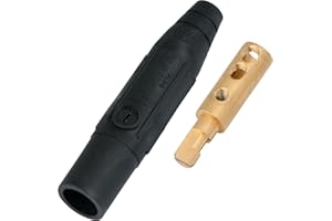 Marinco CLM2M-A CLM Cam Type, Series 15 Mini Inline, Single Pin Connector, 150 Amp, 600 Volt, 8 - #2 AWG, Male - Black (A)