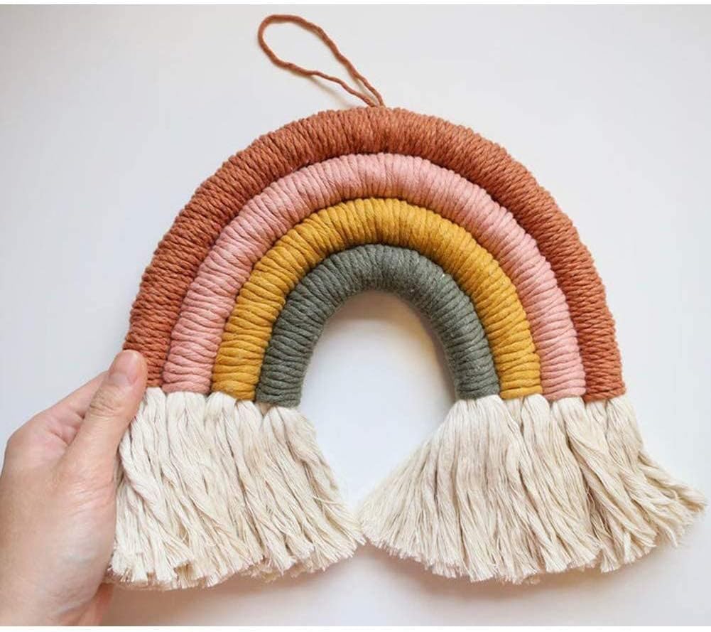 Rainbow Wall Hanging, Macrame Woven Rainbow, Rainbow Wall Decor, Baby Room Decor, Nursery Gift (Greyish-Green,7x7x0.78in): Everything Else