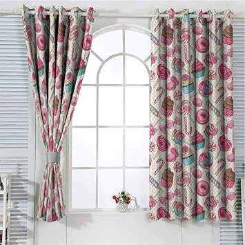Amazon Com Hengshu Candy Cane Curtains For Sliding Glass Door