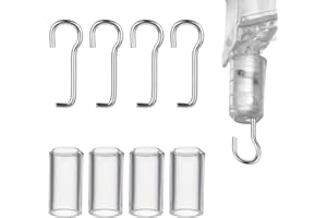 HARIENDNY 4 Set Horizontal Blinds Replacement Parts with Hook, Wire and Sleeve Collar for Horizontal Mini Blinds, Window Blind Repair Wand with 1 Inch Square Headrails