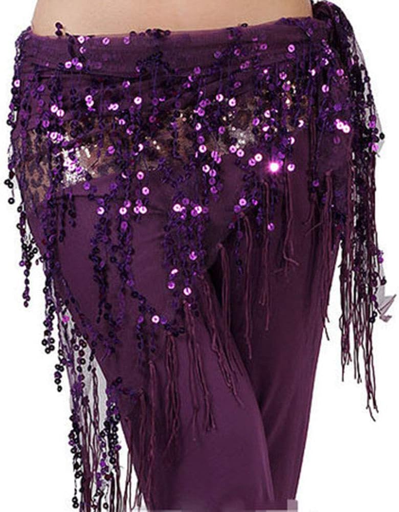 Women Mini Skirt Hip Scarf Sequined Zumba Belly Dance Belt with Coins Waist Chain