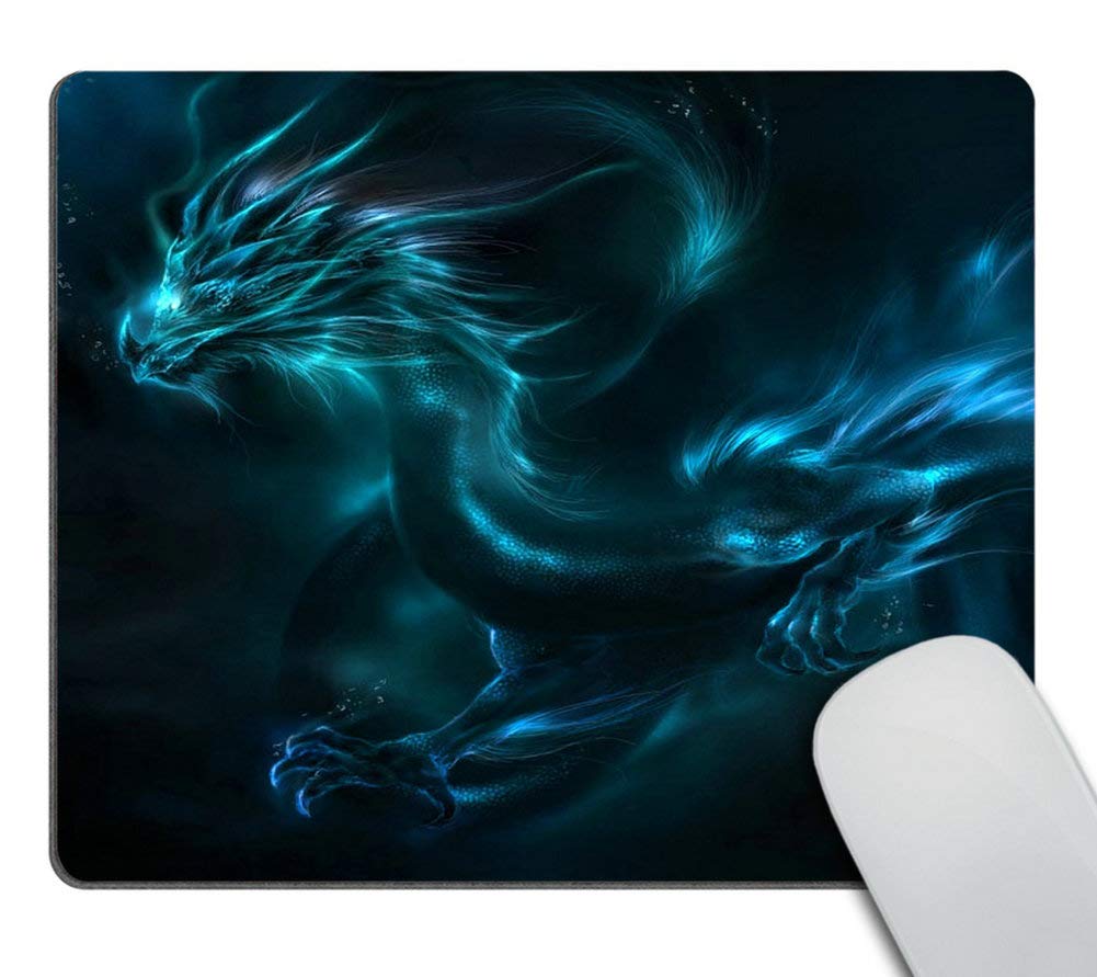 Wasach Mouse pad Unique Design Mouse Pad Cool Blue Dragon Design Gaming Mousepad 9.5 X 7.9 Inch (240mmX200mmX3mm)