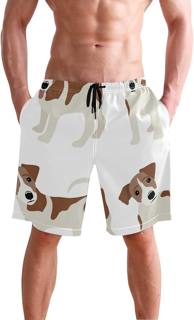LORONA Men's Curious Dachshund Dog Board Shorts Quick Dry Swim Trunks Beach Swimwear Amazon.co