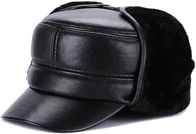 leather winter hat