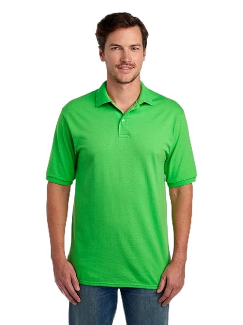 Jerzees Men's Short Sleeve Polo Shirts, Dri-Power, Sizes S-5X - Kiwi, Medium