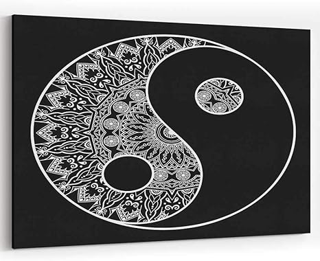 Amazon 曼荼羅模様の円形キャンバスアートウォールデコ 陰陽装飾シンボル 18インチ 24インチ アートフレーム ポスター オンライン通販