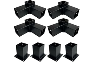 ITeVe.GD 3-Way Pergola Bracket Kit,3-Way Right Angle Corner & Concrete Post Base DIY Kit for 4x4 (Actual:3.5"x3.5") Lumber for Outdoor Pergolas,Gazebos,Log Cabins W/Hardware - 8 Pack…