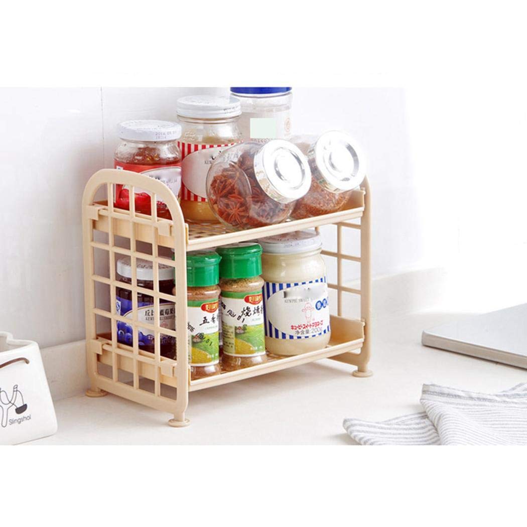 pairris Scaffale per Ripiani per ripostiglio Quadrato in plastica da Bagno a 2 Strati da Cucina Organizzazione Interni