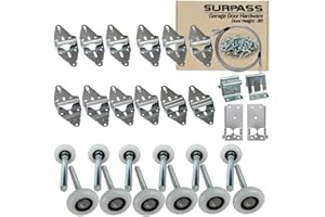 Surpass Garage Door Hardware Kit Roller/Hinge/Top Bracket/Wire Rope (for 8' Height Garage Doors)