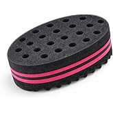 ELERA Magic Twist Hair Sponge Brush, Double-Sided with 14mm Big Holes, Afro Curl Styling Tool for Dreads, Coils & Barber Use 