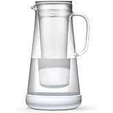 LifeStraw Home Pitcher Glass and Silicone Base 7 Cup White