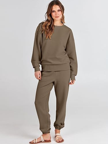 ANRABESS Women's Two Piece Outfits Sweat Set Long Sleeve
