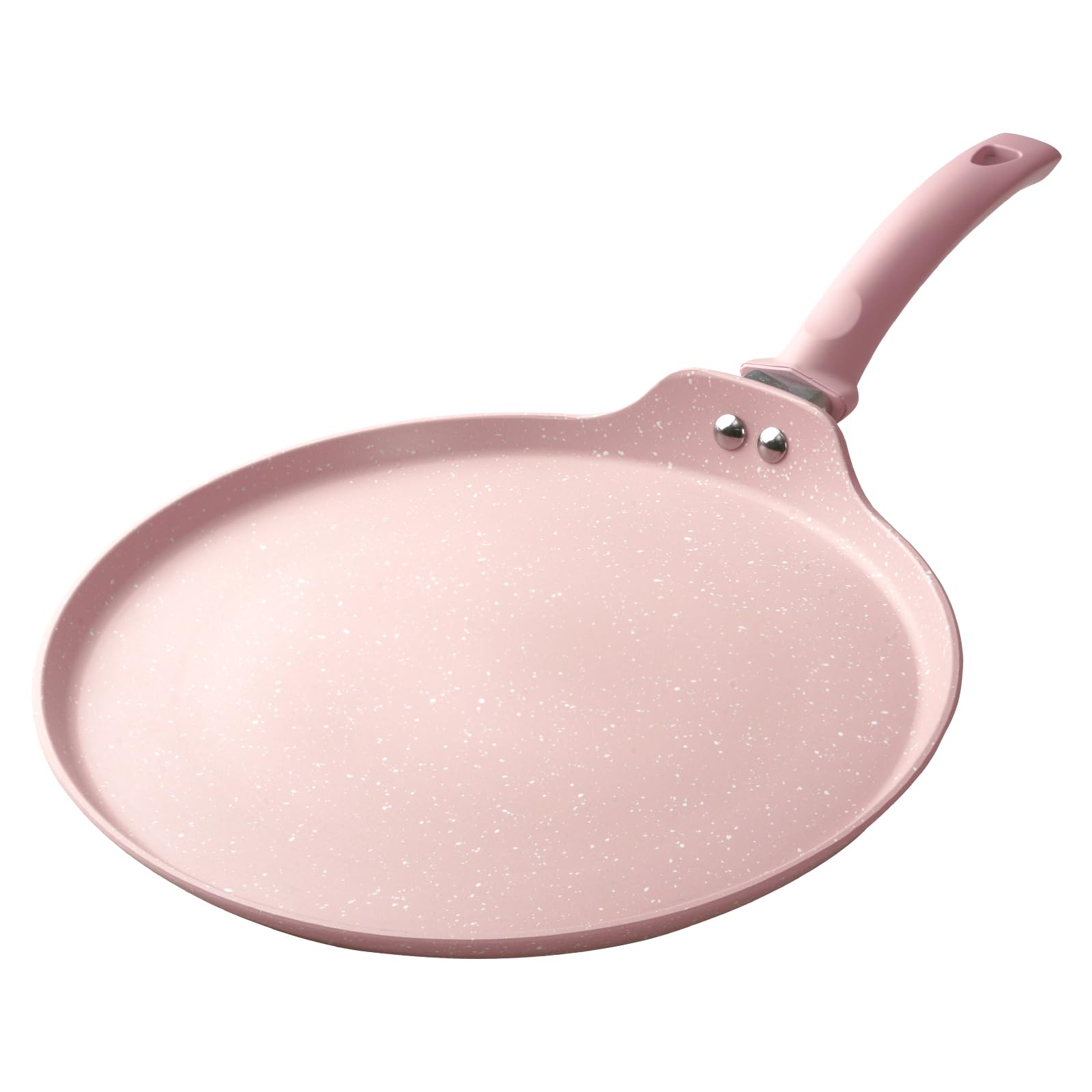 Photo 1 of Innerwell Nonstick Crepe Pan, Granite Coating Flat Skillet Dosa Tawa Tortilla Pan, 10 inch Pink Pancake Griddle Roti Pan With Stay-Cool Handle, Induction Compatible, PFOA Free