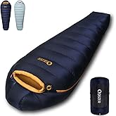 QEZER Down Sleeping Bag for Adults with 620 Fill Power Down Ultralight Mummy Backpacking Sleeping Bag