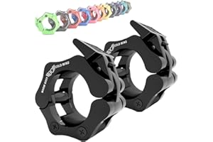 WARM BODY COLD MIND Reinforced Olympic Barbell Clips - 2 inch / 50mm - Barbell Collars, Weight Clips for Bars, Barbell Clamps
