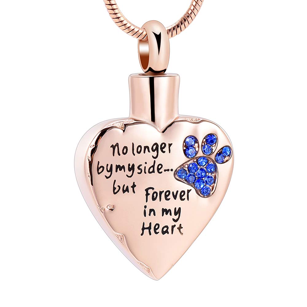 memorial jewelry No Longer by My Side,But Forever in My Heart Carved Locket Cremation Urn Necklace for Pet Dog Cats, Metal, stainless-steel