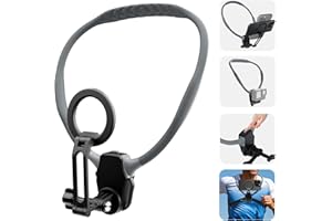 Beviliu Magnetic Neck Phone Holder for Recording, Hands Free POV/Vlog Neck Mount with Chest Strap, Video Filming for Cooking/
