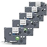 5-Pack TZe-131 TZ Tape 12mm 0.47 Laminated Clear Compatible with Brother P Touch Label Tape TZe131 TZ-131 Work with Ptouch PT-H100 D220 D210 PTD400 PTD-600 PTD610BT Label Maker, 1/2 in x 26.2 ft